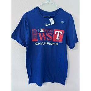 Texas Rangers Nike 2023 World Series Champions Trophy Lock Up T-Shirt - Royal S